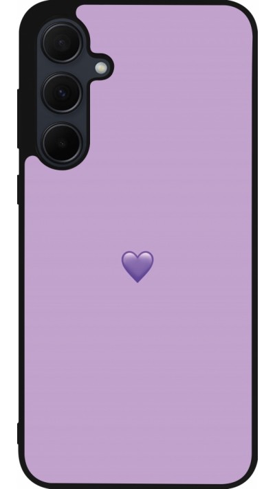 Coque Samsung Galaxy A35 5G - Silicone rigide noir Valentine 2023 purpule single heart