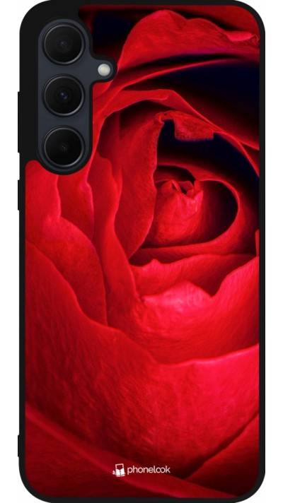 Coque Samsung Galaxy A35 5G - Silicone rigide noir Valentine 2022 Rose