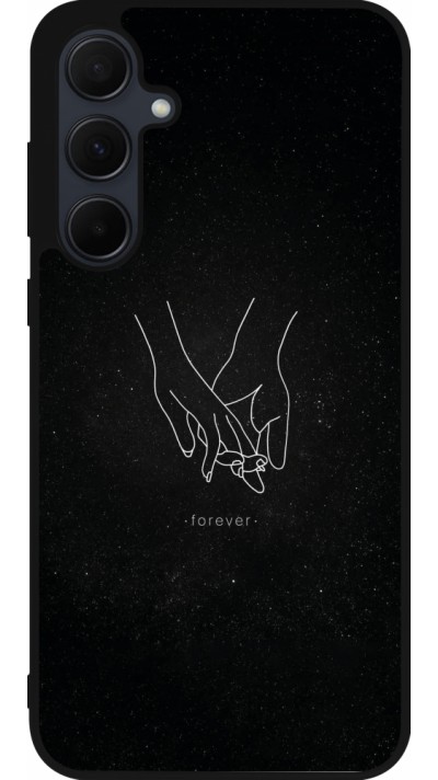 Coque Samsung Galaxy A35 5G - Silicone rigide noir Valentine 2023 hands forever