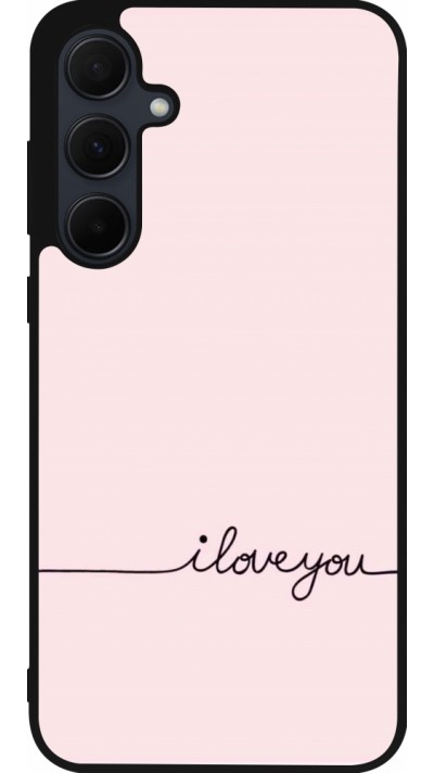 Coque Samsung Galaxy A35 5G - Silicone rigide noir Valentine 2023 i love you writing