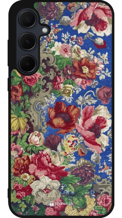 Coque Samsung Galaxy A35 5G - Silicone rigide noir Vintage Art Flowers