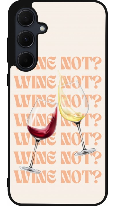 Coque Samsung Galaxy A35 5G - Silicone rigide noir Wine not