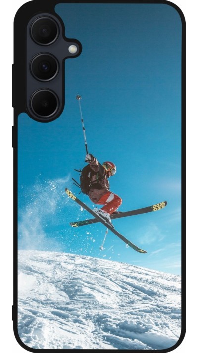 Coque Samsung Galaxy A35 5G - Silicone rigide noir Winter 22 Ski Jump