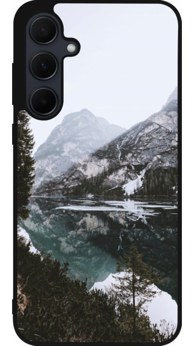 Coque Samsung Galaxy A35 5G - Silicone rigide noir Winter 22 snowy mountain and lake