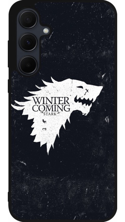 Coque Samsung Galaxy A35 5G - Silicone rigide noir Winter is coming Stark