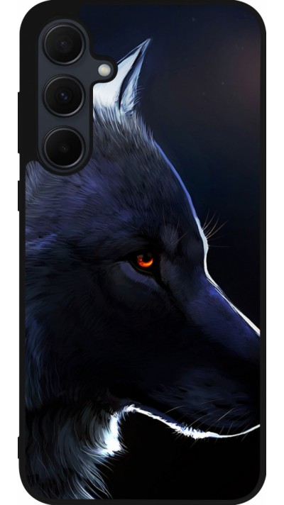 Coque Samsung Galaxy A35 5G - Silicone rigide noir Wolf Shape