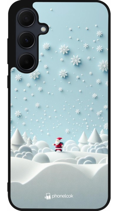 Coque Samsung Galaxy A35 5G - Silicone rigide noir Noël 2023 Petit Père Flocon