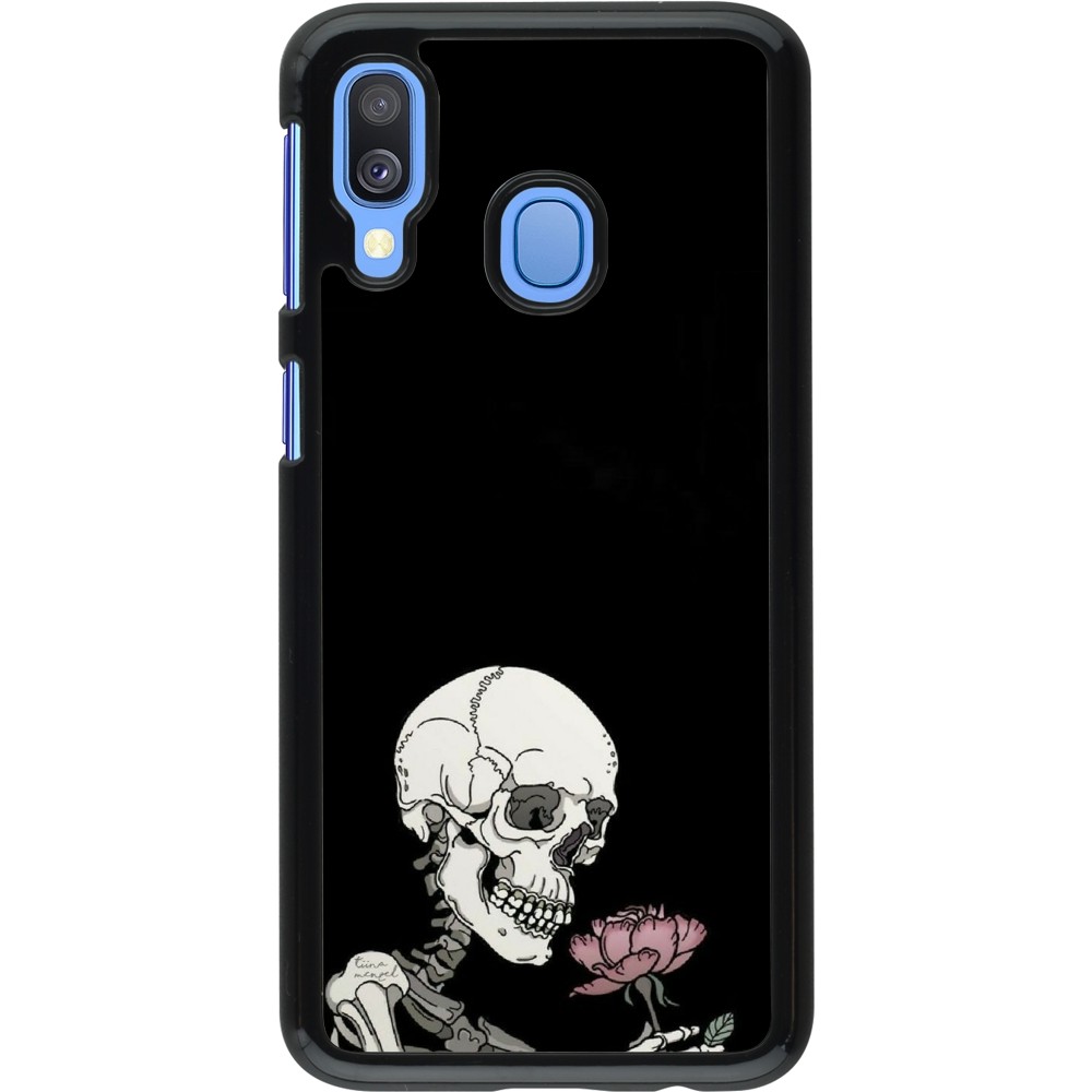 Samsung Galaxy A40 Case Hülle - Halloween 2023 rose and skeleton