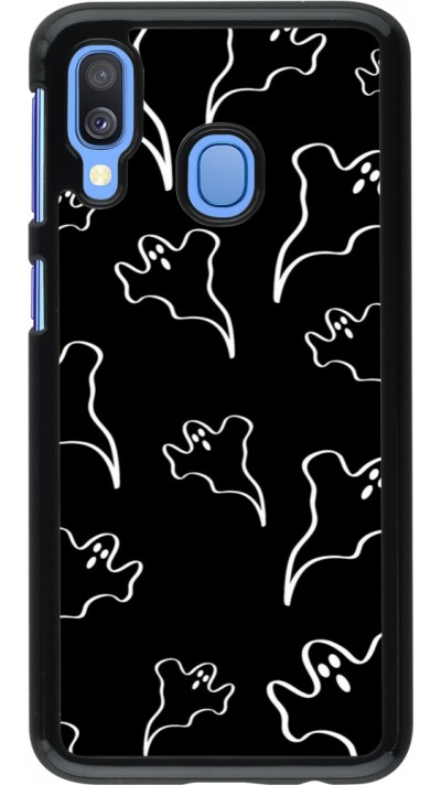 Samsung Galaxy A40 Case Hülle - Halloween 2024 black and white ghosts