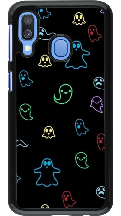 Samsung Galaxy A40 Case Hülle - Halloween 2024 colorful ghosts