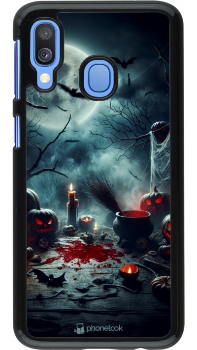 Samsung Galaxy A40 Case Hülle - Halloween 2024 Dunkler Mond