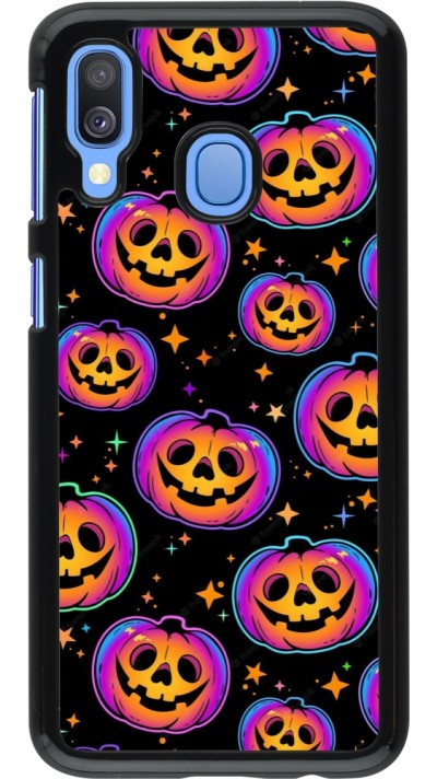 Samsung Galaxy A40 Case Hülle - Halloween 2024 rainbow pumpkins