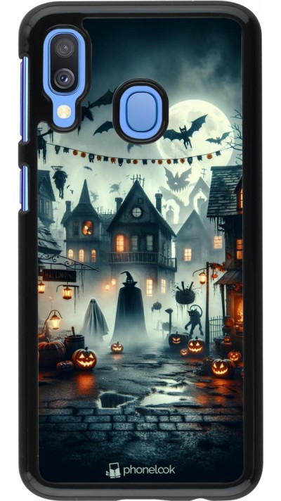 Samsung Galaxy A40 Case Hülle - Halloween Spukstadt