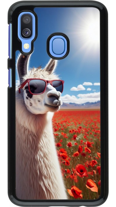 Samsung Galaxy A40 Case Hülle - Lama Chic in Mohnblume