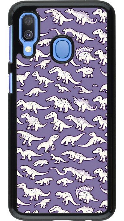 Samsung Galaxy A40 Case Hülle - Mini-Dino-Muster violett