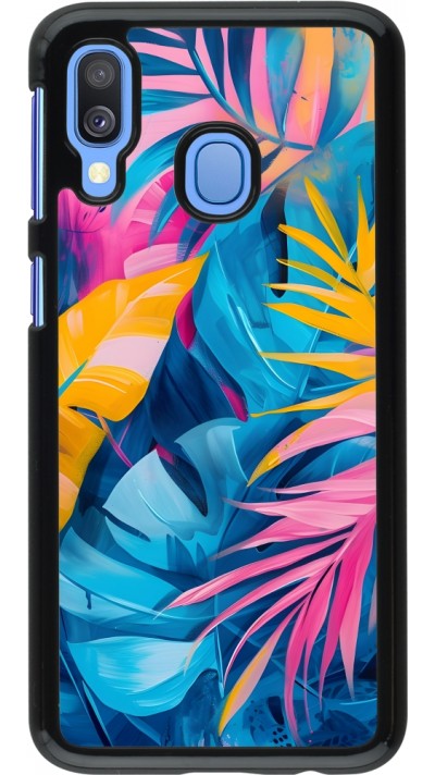 Samsung Galaxy A40 Case Hülle - Palms Blue