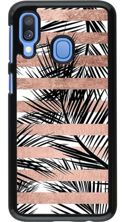 Hülle Samsung Galaxy A40 - Palm trees gold stripes