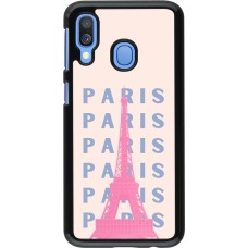 Samsung Galaxy A40 Case Hülle - Paris Pink Print