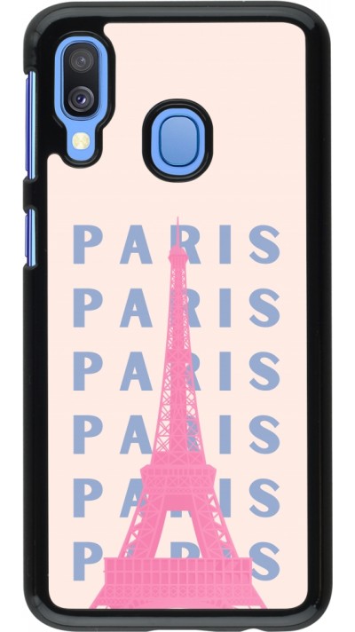 Samsung Galaxy A40 Case Hülle - Paris Pink Print