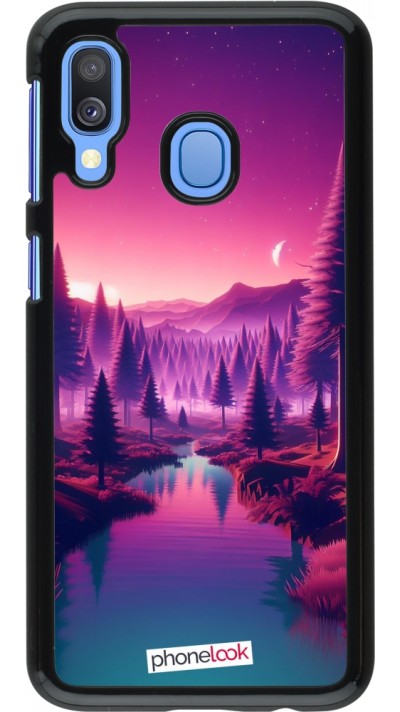 Samsung Galaxy A40 Case Hülle - Lila-rosa Landschaft