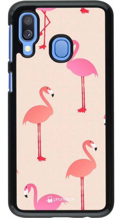 Hülle Samsung Galaxy A40 - Pink Flamingos Pattern