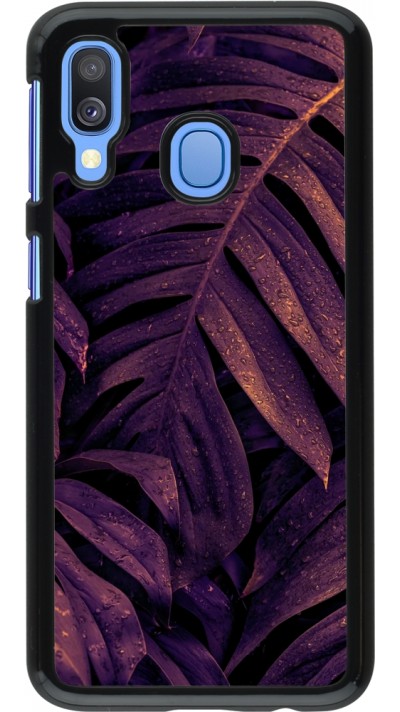 Samsung Galaxy A40 Case Hülle - Purple Light Leaves