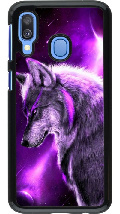 Hülle Samsung Galaxy A40 - Purple Sky Wolf