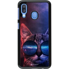 Hülle Samsung Galaxy A40 - Red Blue Cat Glasses