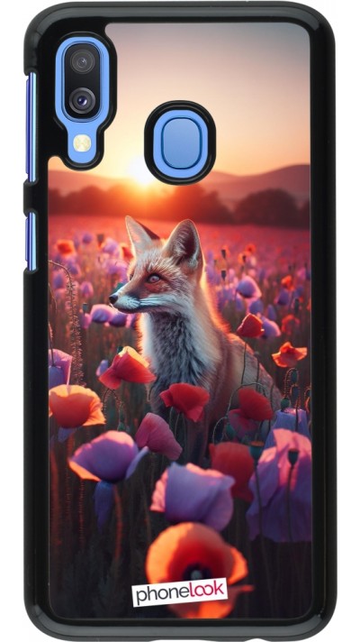 Samsung Galaxy A40 Case Hülle - Purpurroter Fuchs bei Dammerung