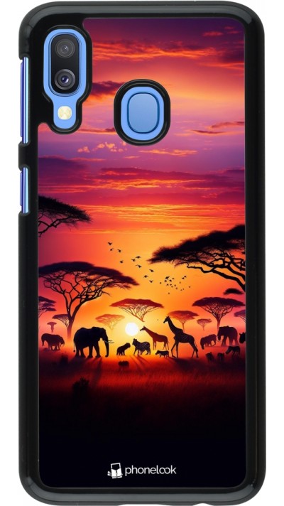 Samsung Galaxy A40 Case Hülle - Safari Sonnenuntergang Wildtiere