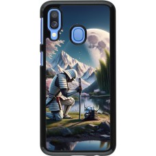 Samsung Galaxy A40 Case Hülle - Samurai Katana Mond