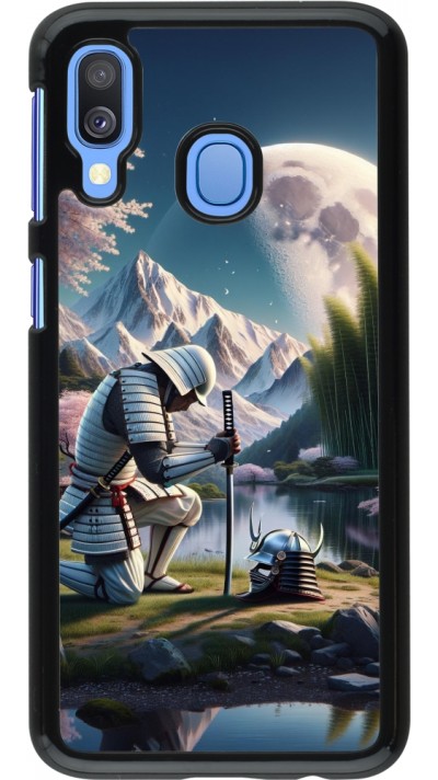 Samsung Galaxy A40 Case Hülle - Samurai Katana Mond