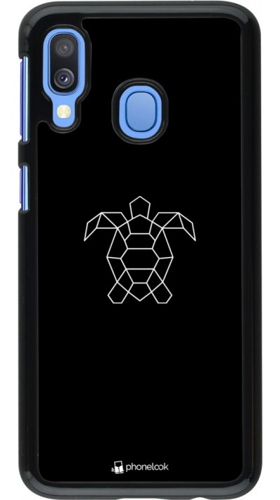 Coque Samsung Galaxy A40 - Turtles lines on black