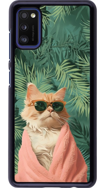 Samsung Galaxy A41 Case Hülle - Cat Summer Palms