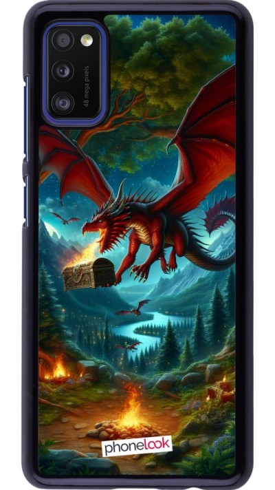 Samsung Galaxy A41 Case Hülle - Drache Fliegend Wald Schatz