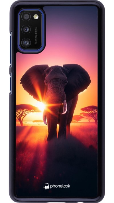 Samsung Galaxy A41 Case Hülle - Elefant Sonnenaufgang Schönheit