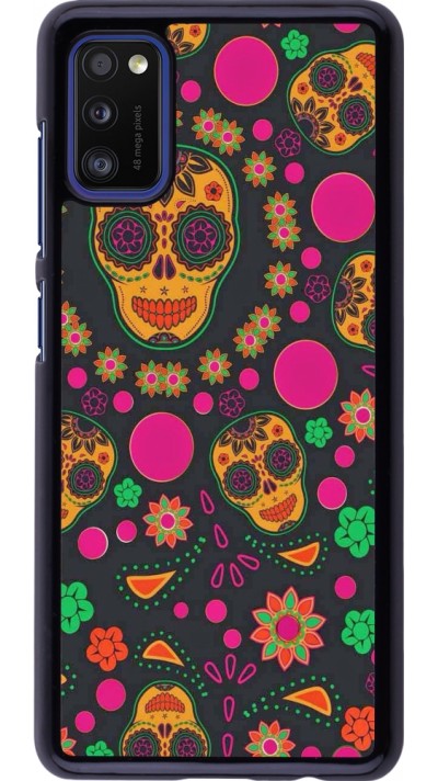 Samsung Galaxy A41 Case Hülle - Halloween 22 colorful mexican skulls