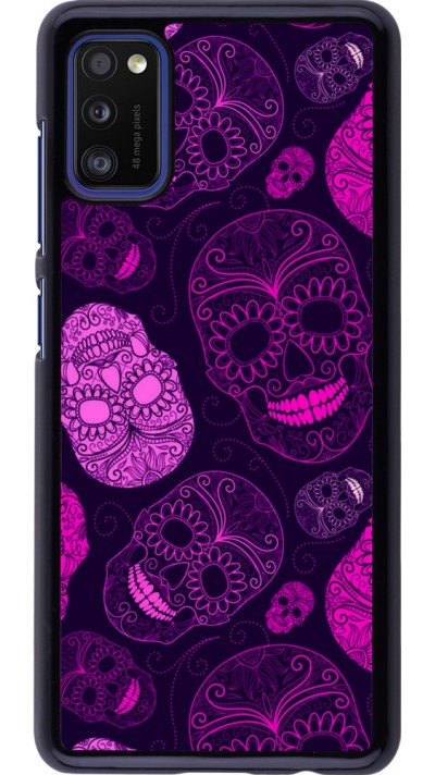 Samsung Galaxy A41 Case Hülle - Halloween 2023 pink skulls