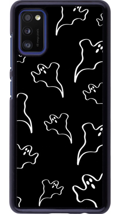 Samsung Galaxy A41 Case Hülle - Halloween 2024 black and white ghosts