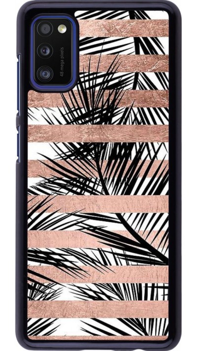 Hülle Samsung Galaxy A41 - Palm trees gold stripes