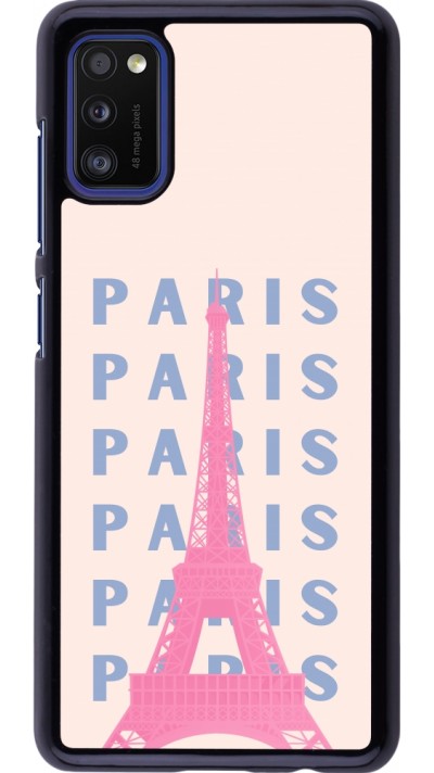 Samsung Galaxy A41 Case Hülle - Paris Pink Print