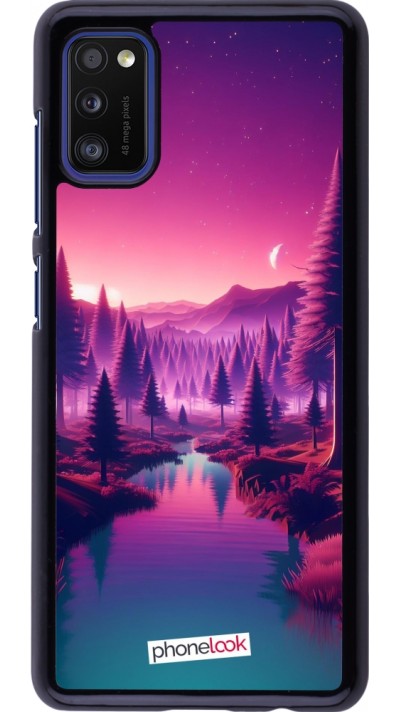 Samsung Galaxy A41 Case Hülle - Lila-rosa Landschaft