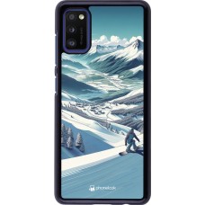 Samsung Galaxy A41 Case Hülle - Snowboarder Berg