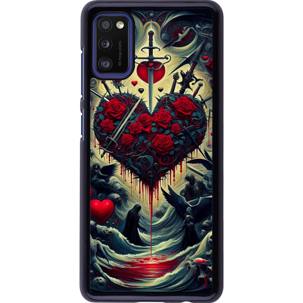 Samsung Galaxy A41 Case Hülle - Dunkle Liebe Herz Blut