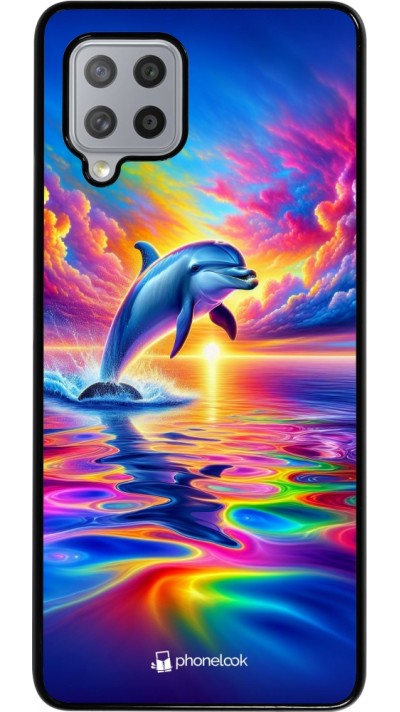 Samsung Galaxy A42 5G Case Hülle - Glücklicher Regenbogen-Delfin