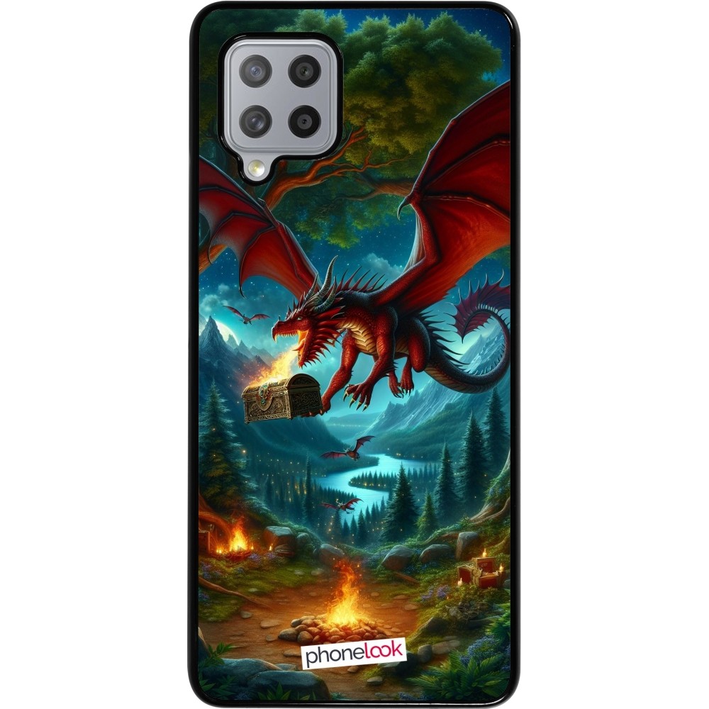 Samsung Galaxy A42 5G Case Hülle - Drache Fliegend Wald Schatz