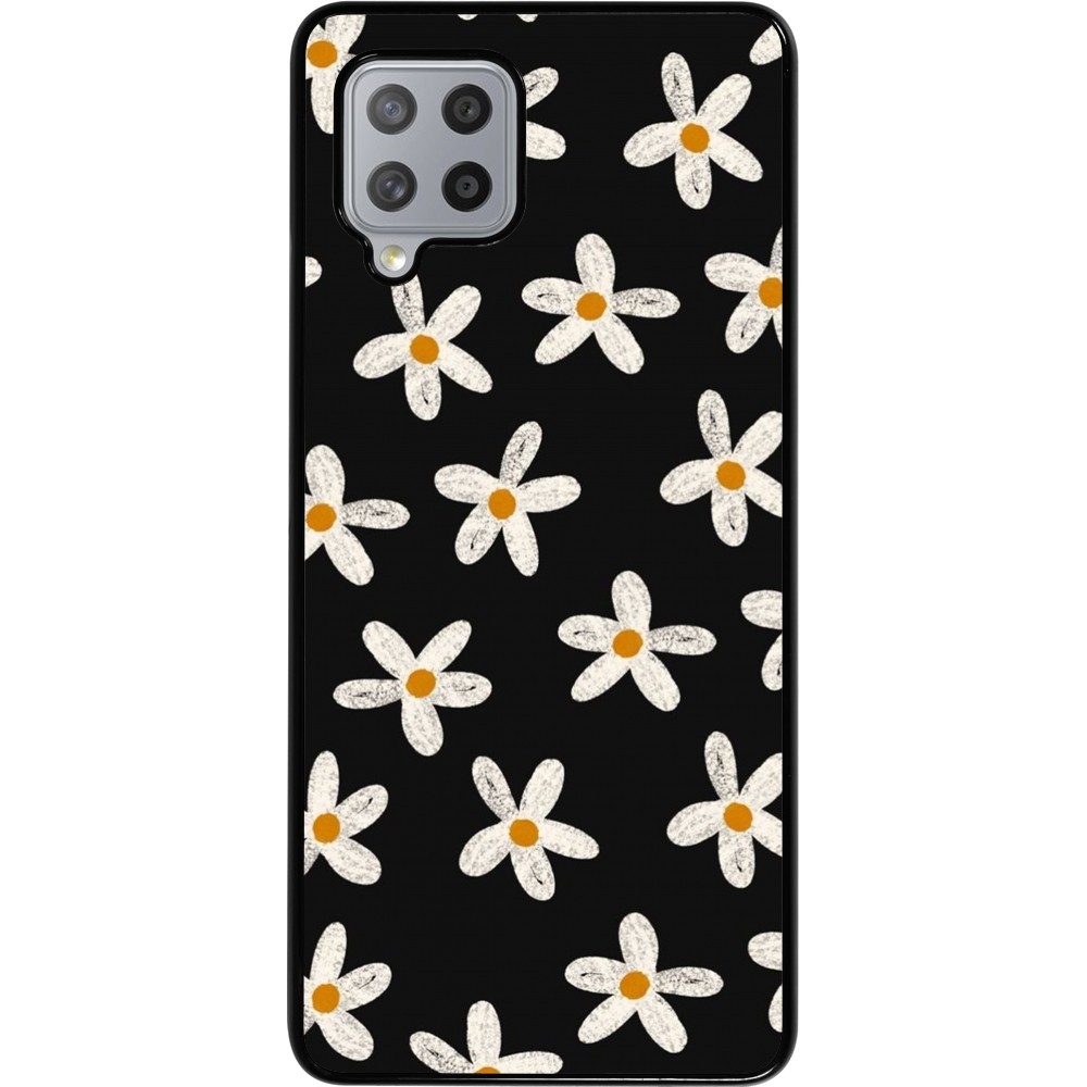 Samsung Galaxy A42 5G Case Hülle - Easter 2024 white on black flower