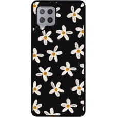 Samsung Galaxy A42 5G Case Hülle - Easter 2024 white on black flower