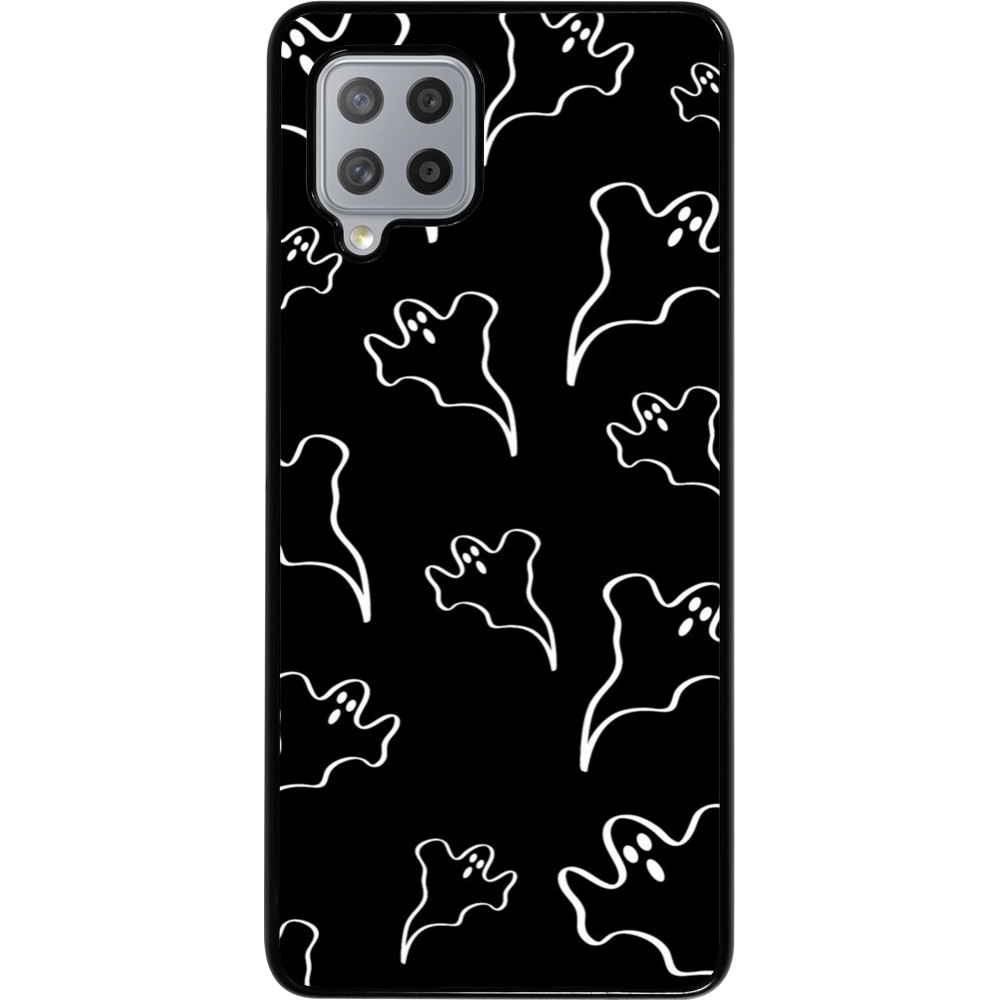 Samsung Galaxy A42 5G Case Hülle - Halloween 2024 black and white ghosts