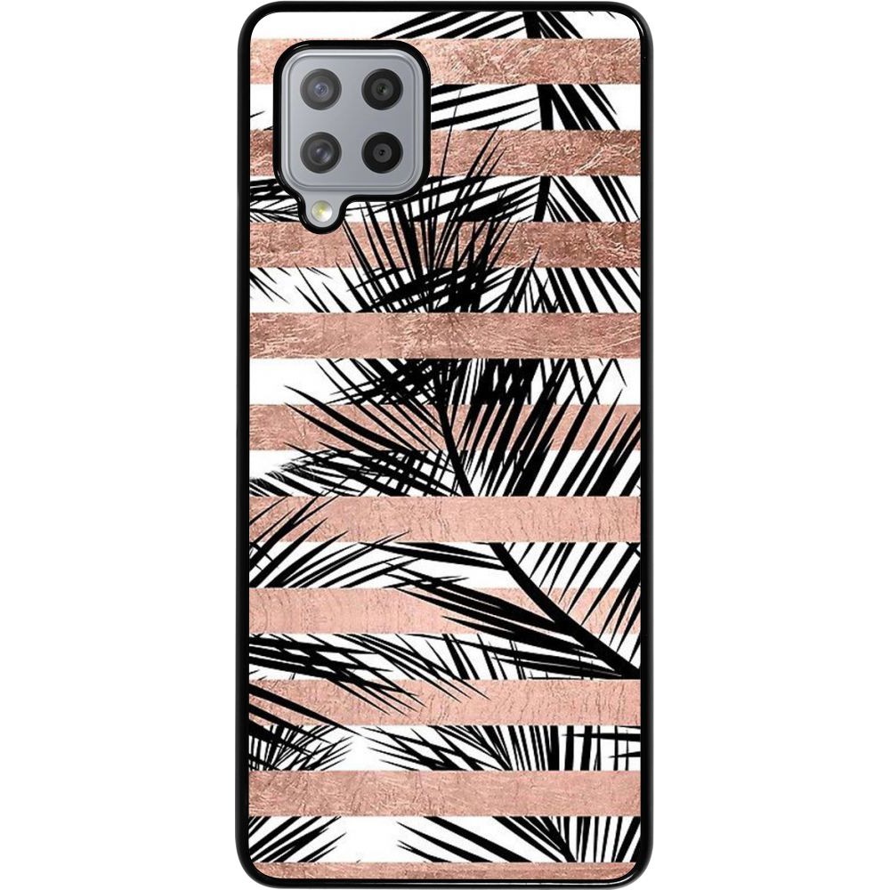 Hülle Samsung Galaxy A42 5G - Palm trees gold stripes